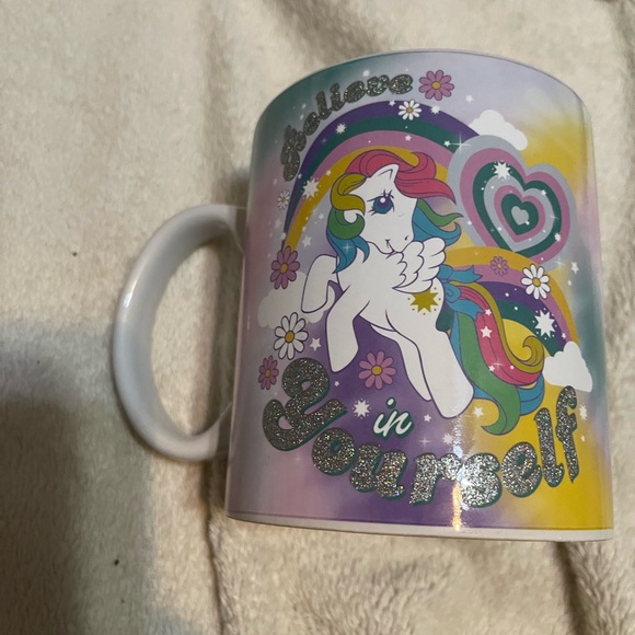 My Little Pony "Believe In Yourself",Glitter Lettering, 20 Oz. Ceramic Mug/New - Picture 2 of 4